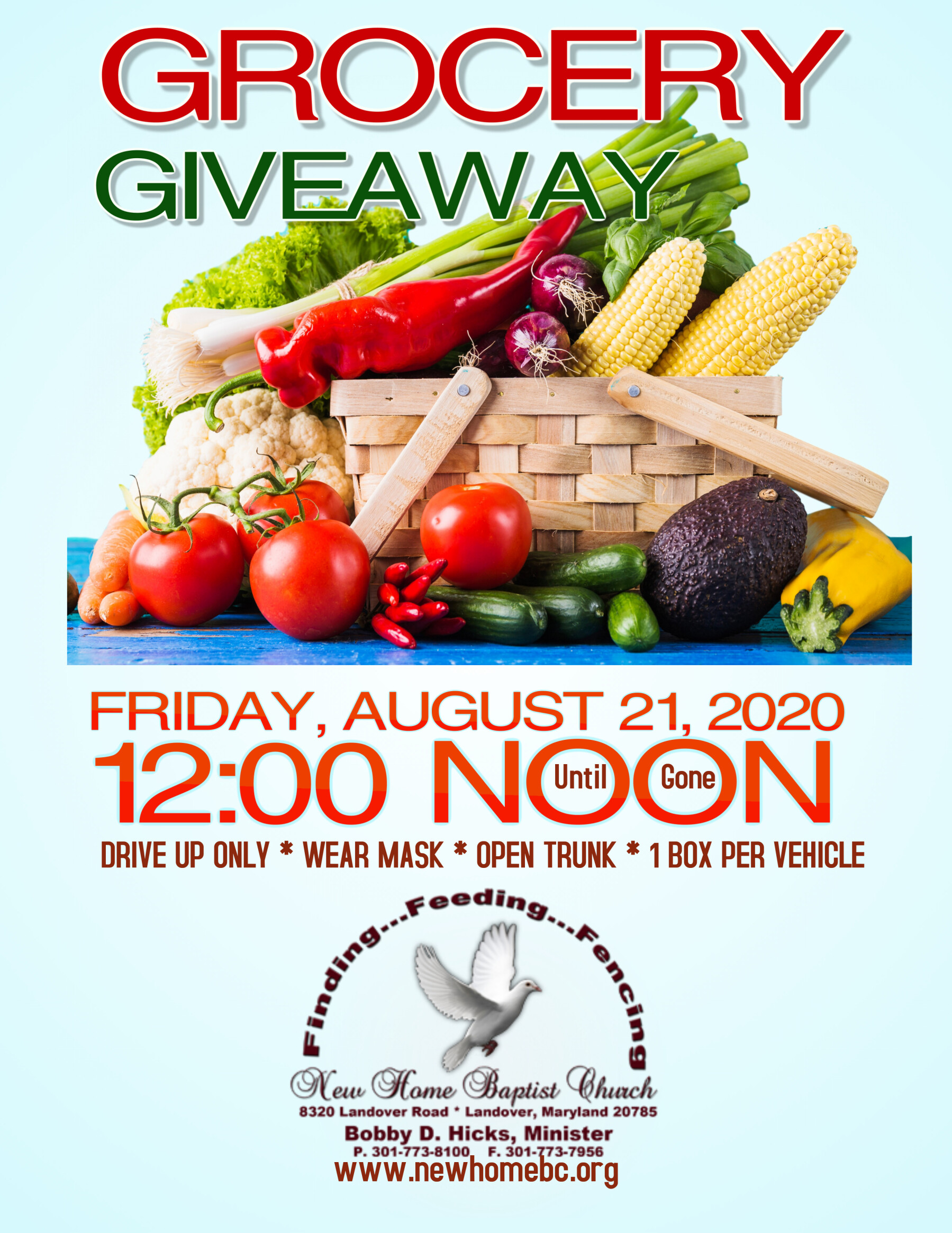 Free Grocery Giveaway New Home Baptist Church